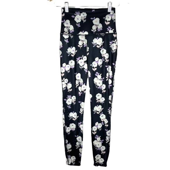 Beyond Yoga Pants - Kate Spade x Beyond Yoga Floral High Waisted Leggings Full Length Black